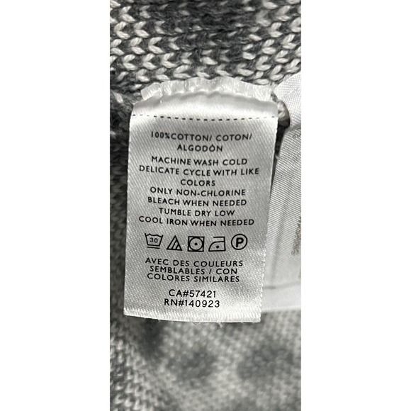 LOFT Women's Button Up Cardigan Sweater Cheetah Print V-Neck Gray Cream Size S - Picture 7 of 8